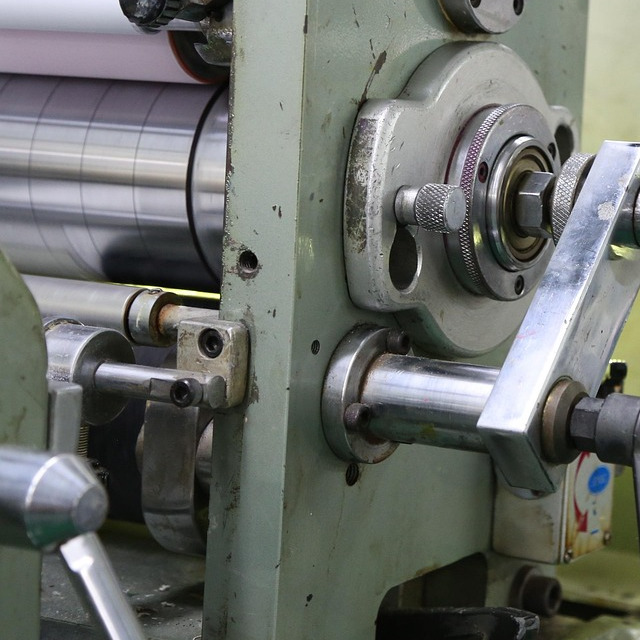 offset printing rollers closeup